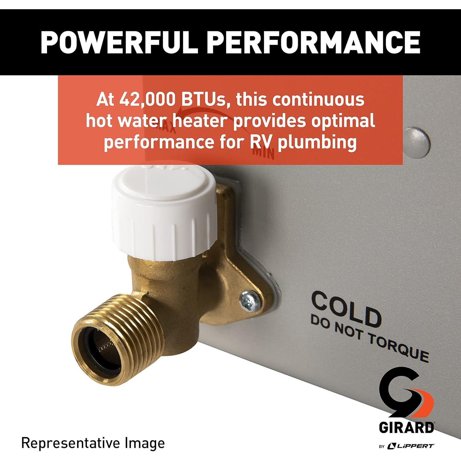 Calentador de Agua Sin Tanque Girard 12V 42000 BTUs para RV
