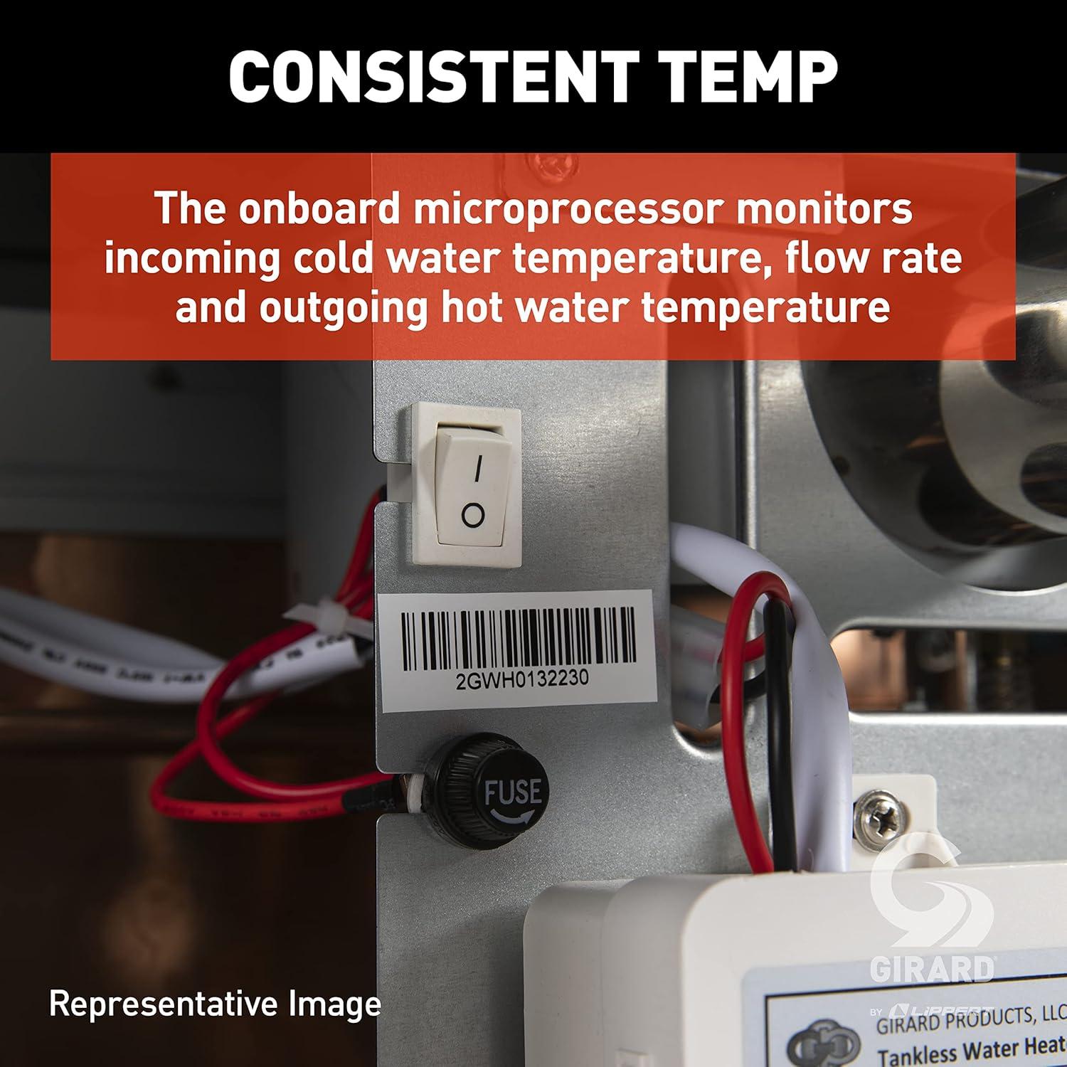 Calentador de Agua Sin Tanque Girard 12V 42000 BTUs para RV