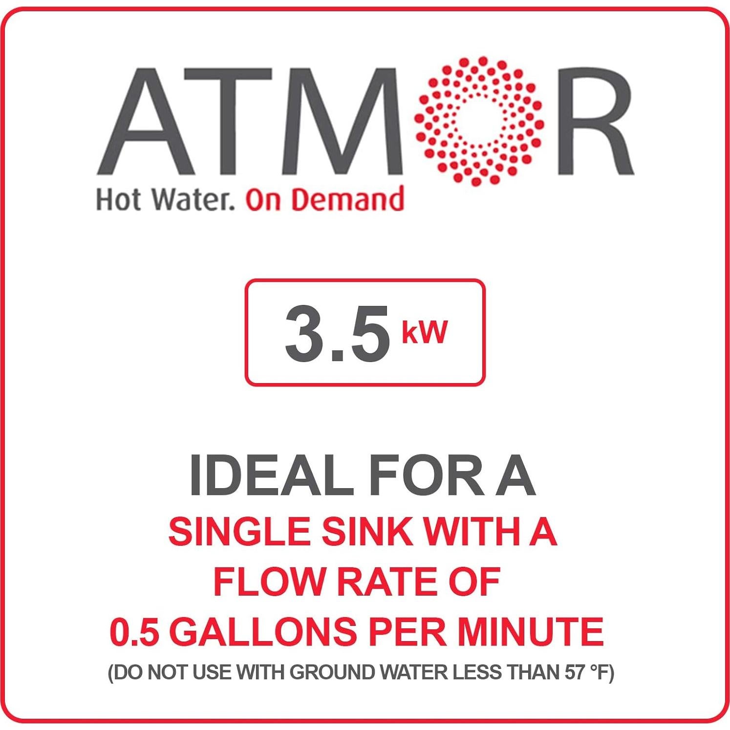 Calentador de Agua Eléctrico Sin Tanque Atmor 3.5 kW 120V
