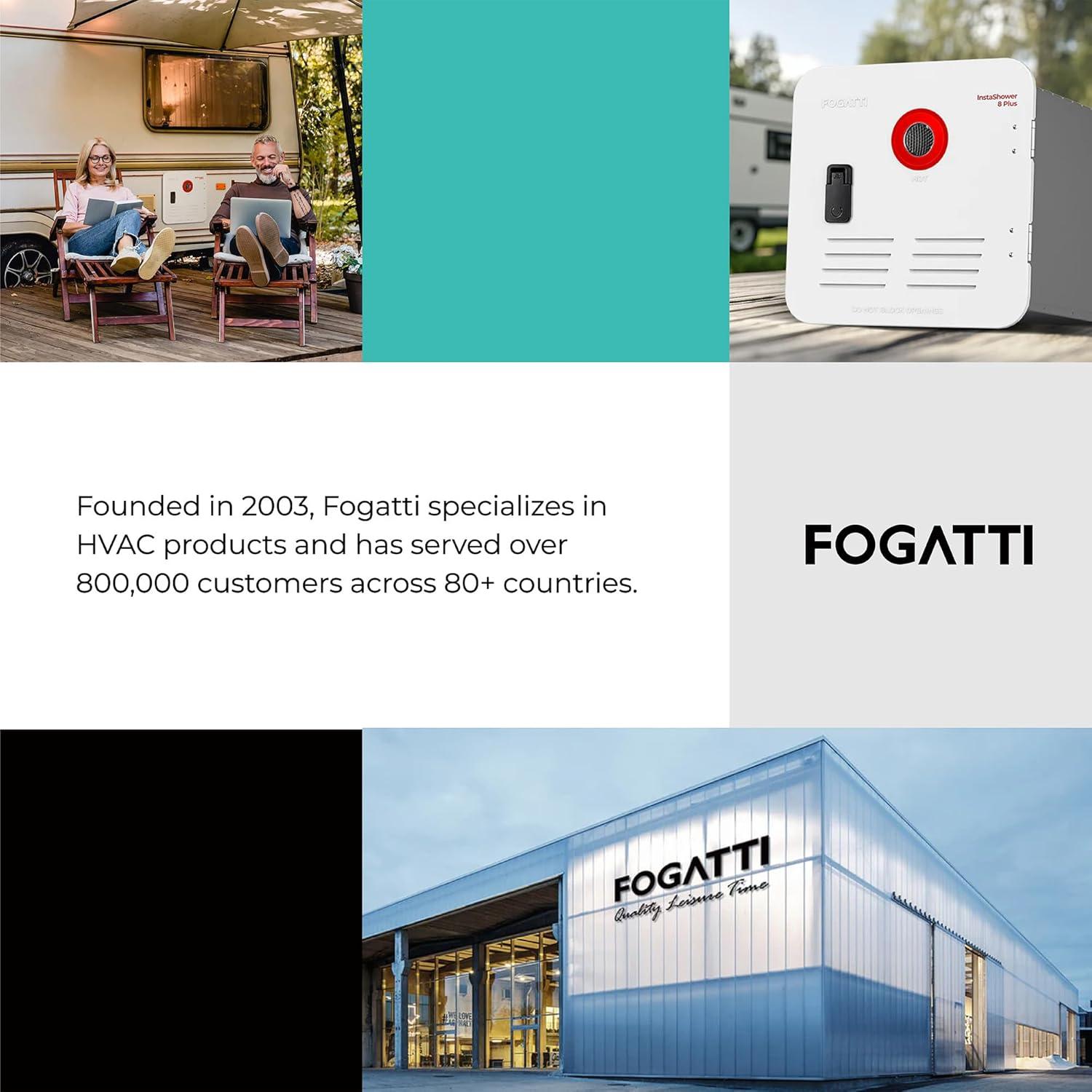 Calentador de Agua Eléctrico FOGATTI 9.46L 1440W Montaje Pared/Suelo