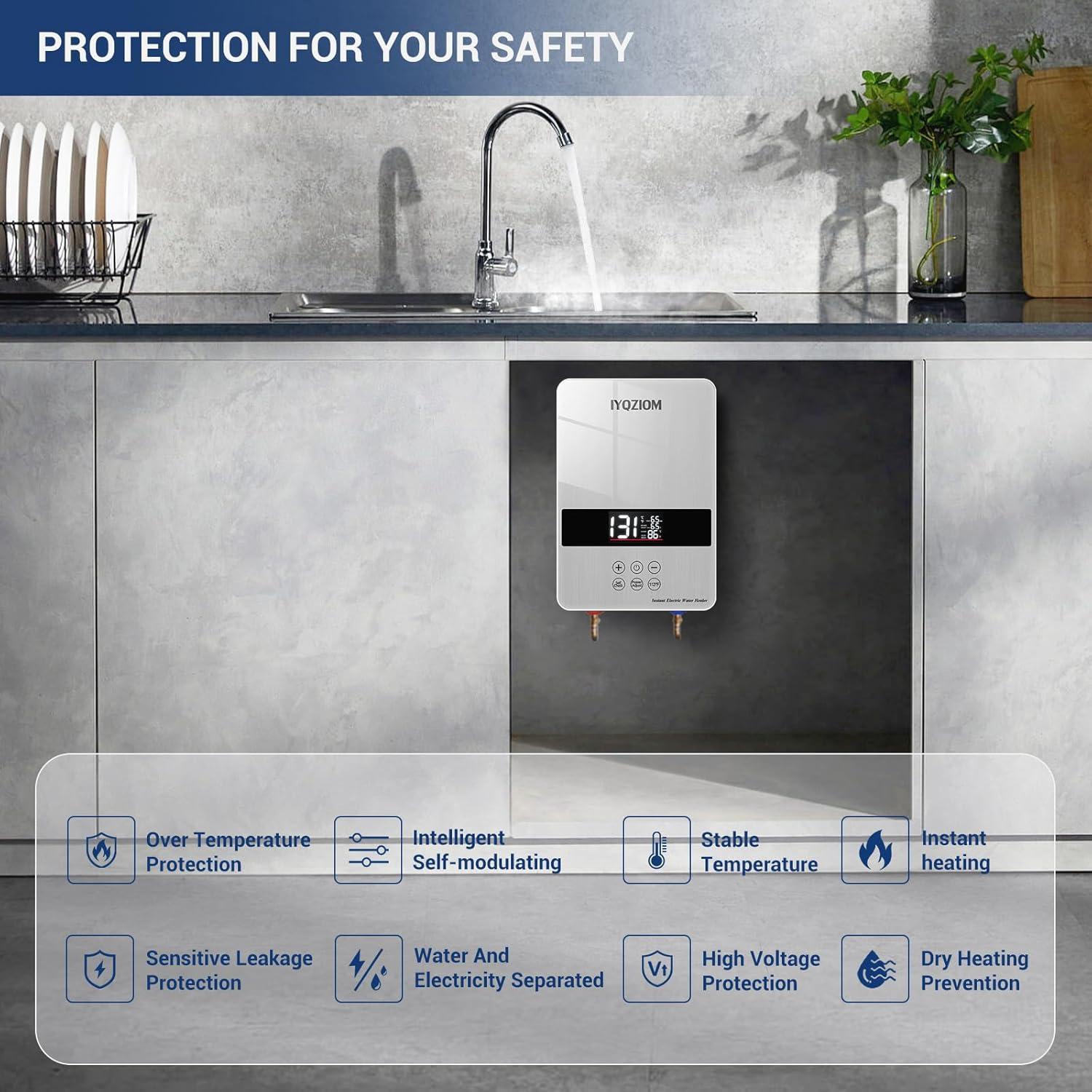 Calentador de Agua Eléctrico Instantáneo IYQZIOM 6.5KW 240V