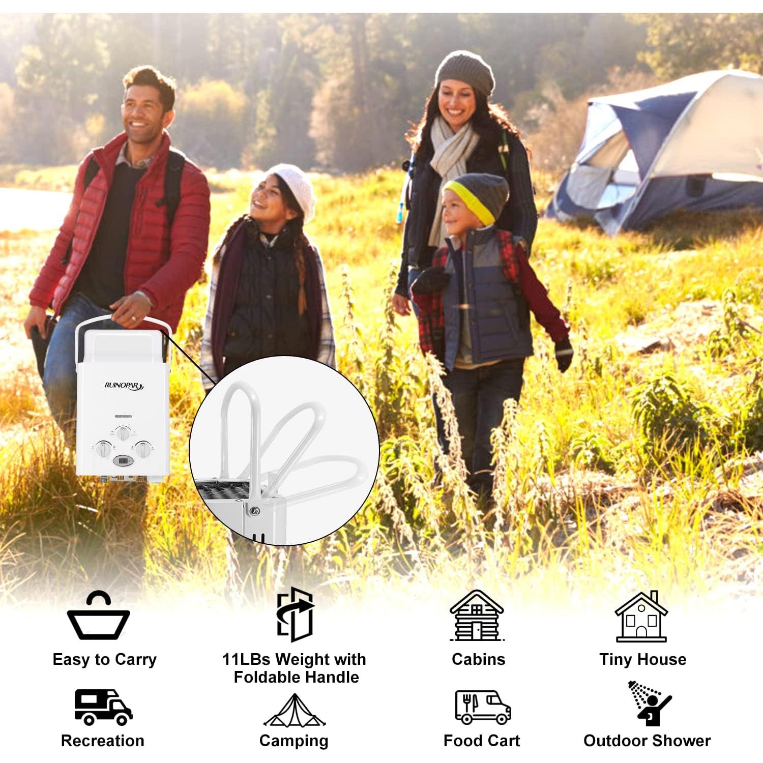 Calentador de Agua Sin Tanque RUINOPAR 6L Portátil 1.58 GPM