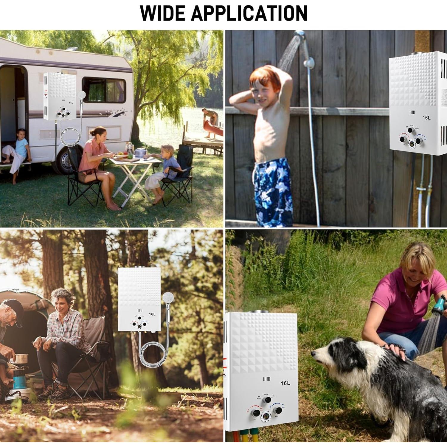 Calentador de Agua Sin Tanque FORIMO 16L Portátil Gas Instantáneo