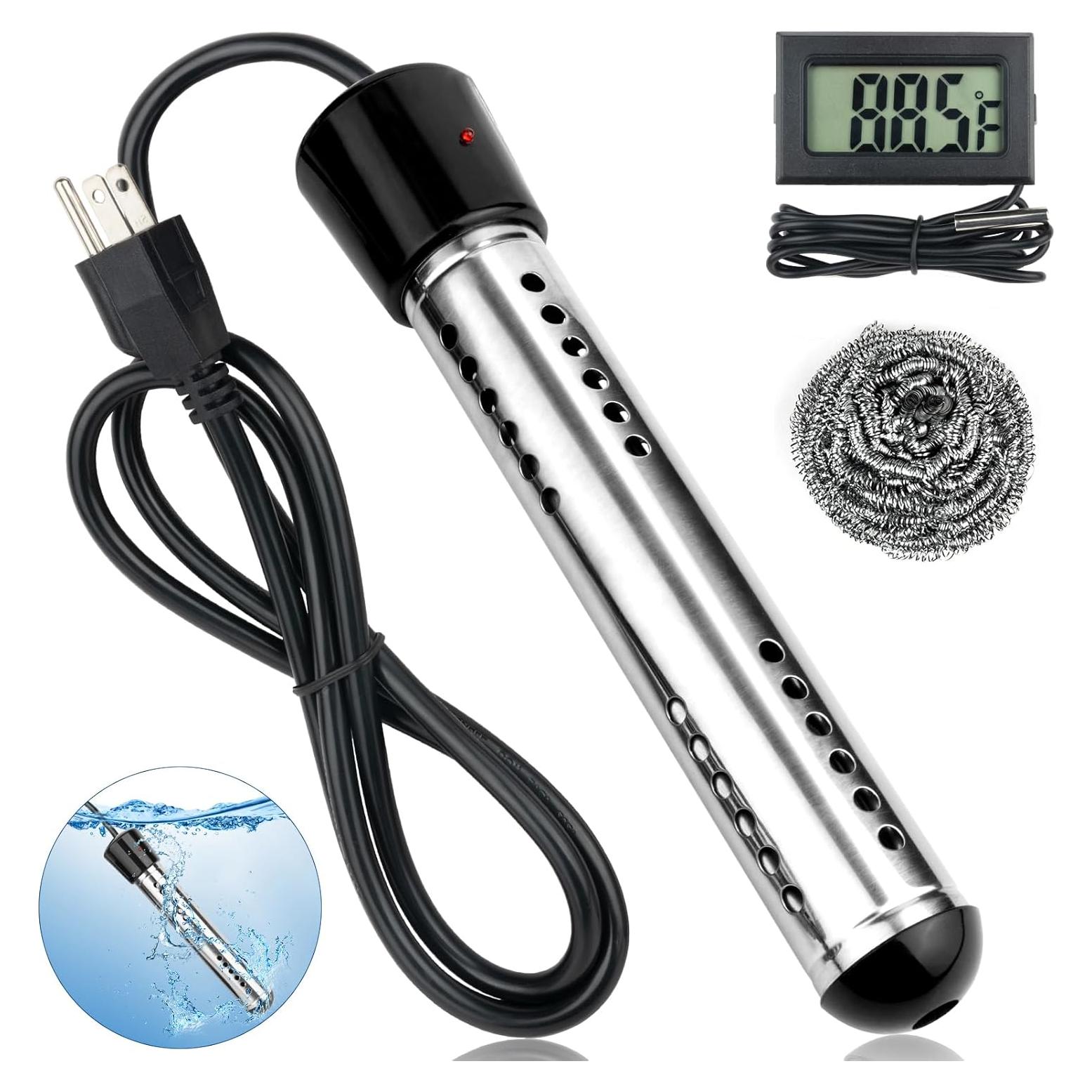 Calentador de Agua de Inmersión Eléctrico 2000W Acero Inoxidable