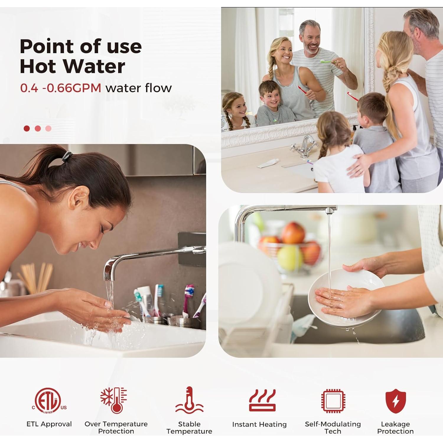 Calentador de Agua Eléctrico Sin Tanque Camplux 3.5kW 120V