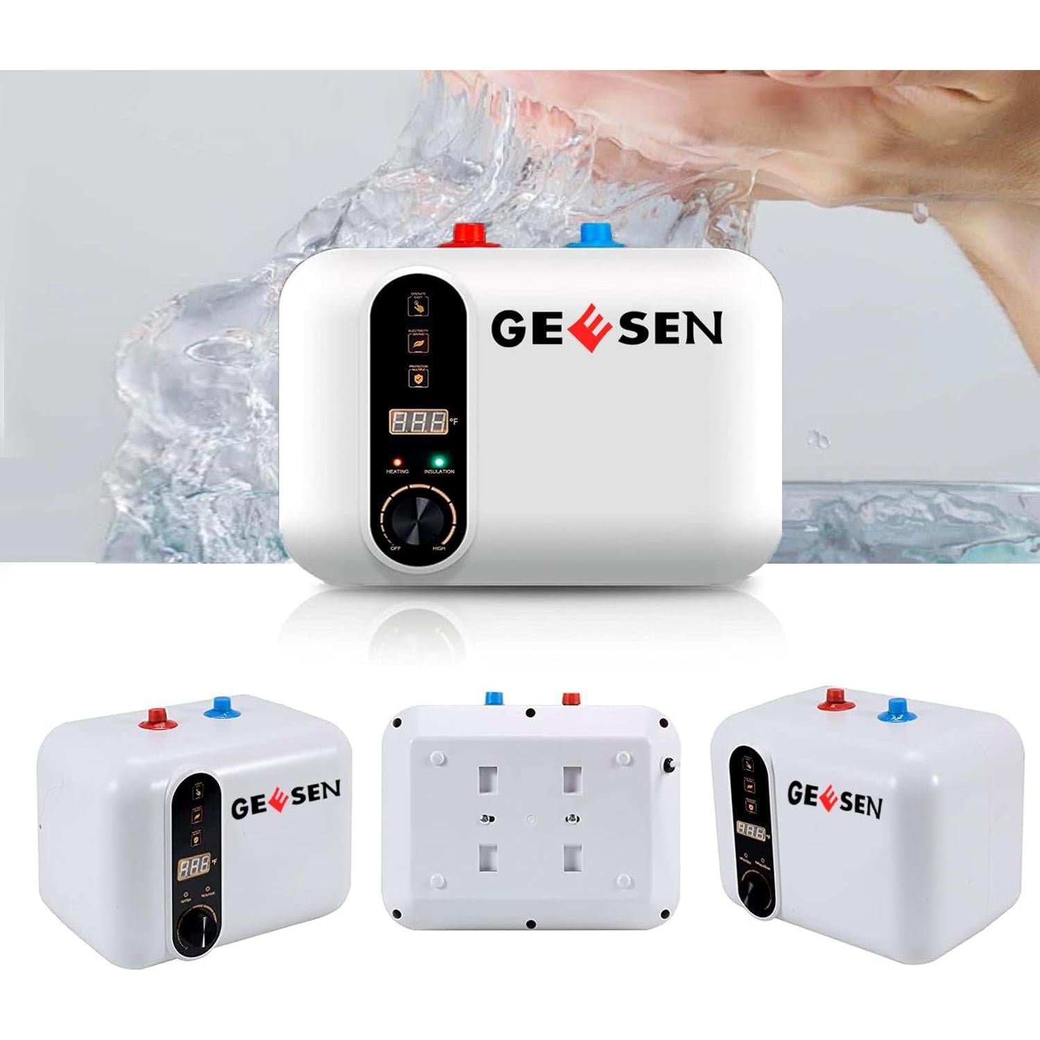 Calentador de Agua Eléctrico GEESEN 3.5 Galones 1.5KW Compacto