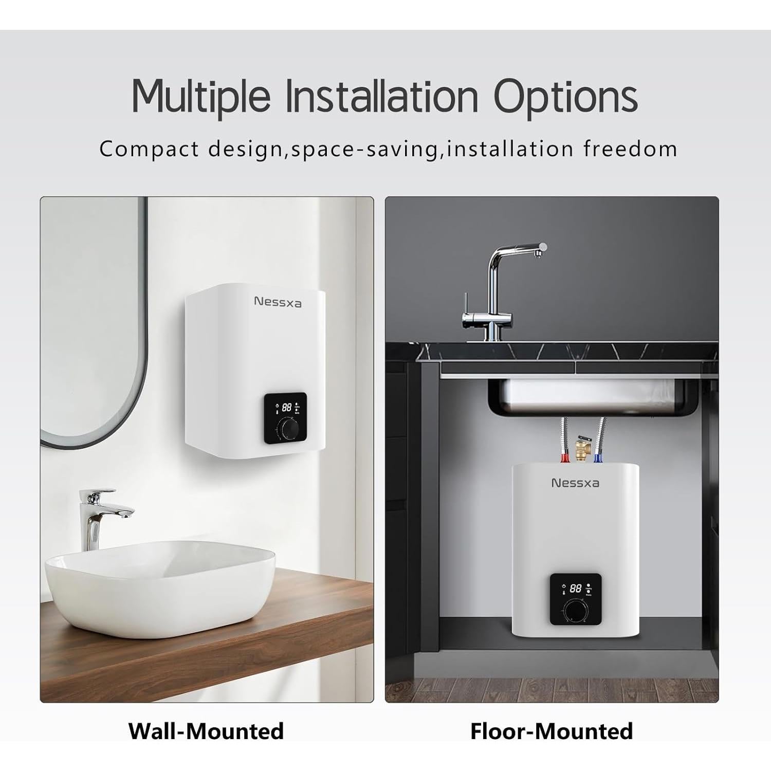 Calentador de Agua Eléctrico Mini Tanque Nessxa 6.06L 1500W