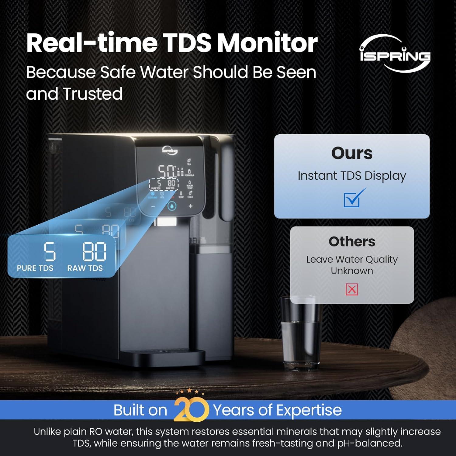 Sistema de Ósmosis Inversa iSpring RCD100HCG Caliente y Frío