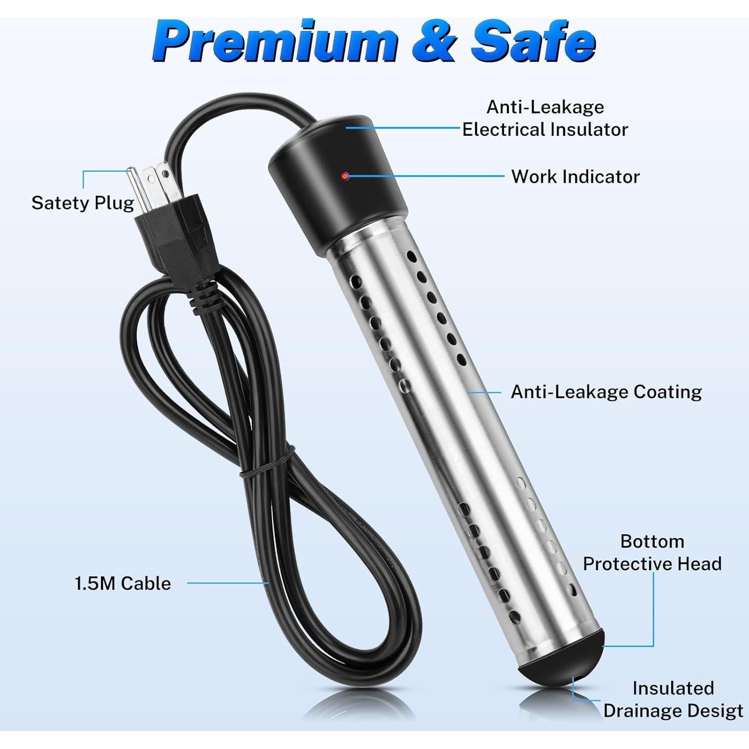 Calentador de Agua Inmerso Eléctrico Taoquwe 2000W 18.93L