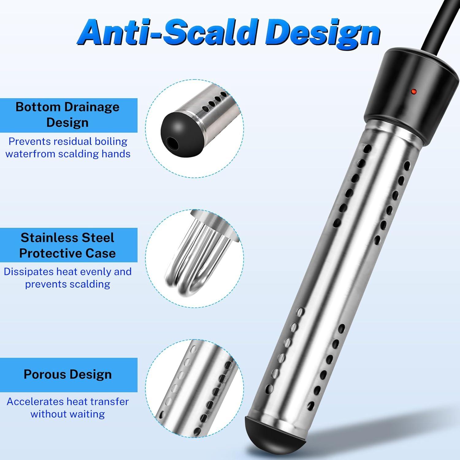 Calentador de Agua Inmerso Eléctrico Taoquwe 2000W 18.93L