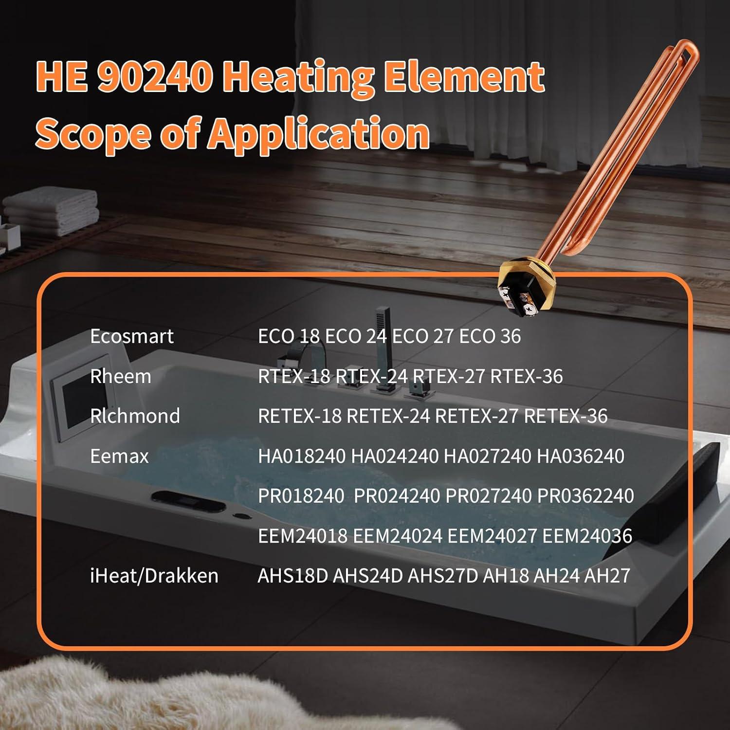 Elemento Calentador de Agua Dgqtrx HE 90240 240V 9000W