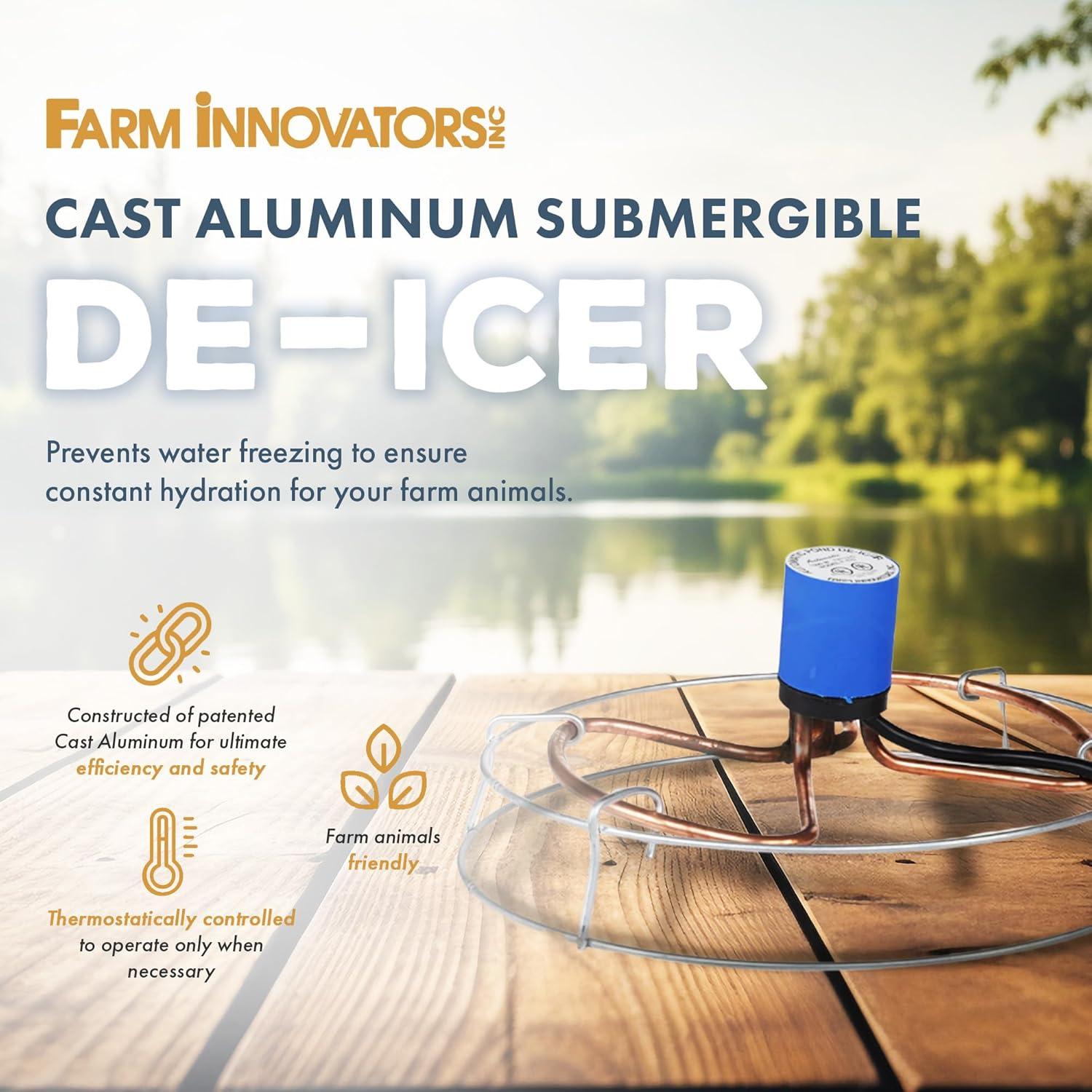 Calentador de agua sumergible 1500W Farm Innovators con termostato