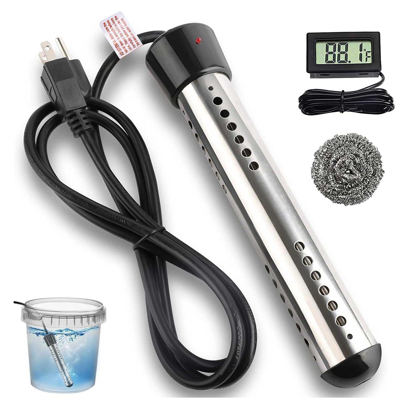 Calentador de Agua Inmerso Aubric 2000W con Termómetro LCD