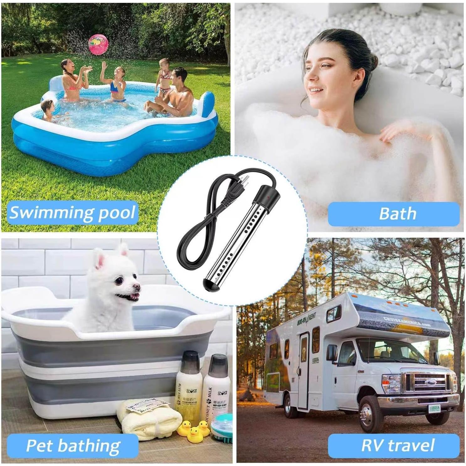 Calentador de Agua Inmerso Aubric 2000W con Termómetro LCD