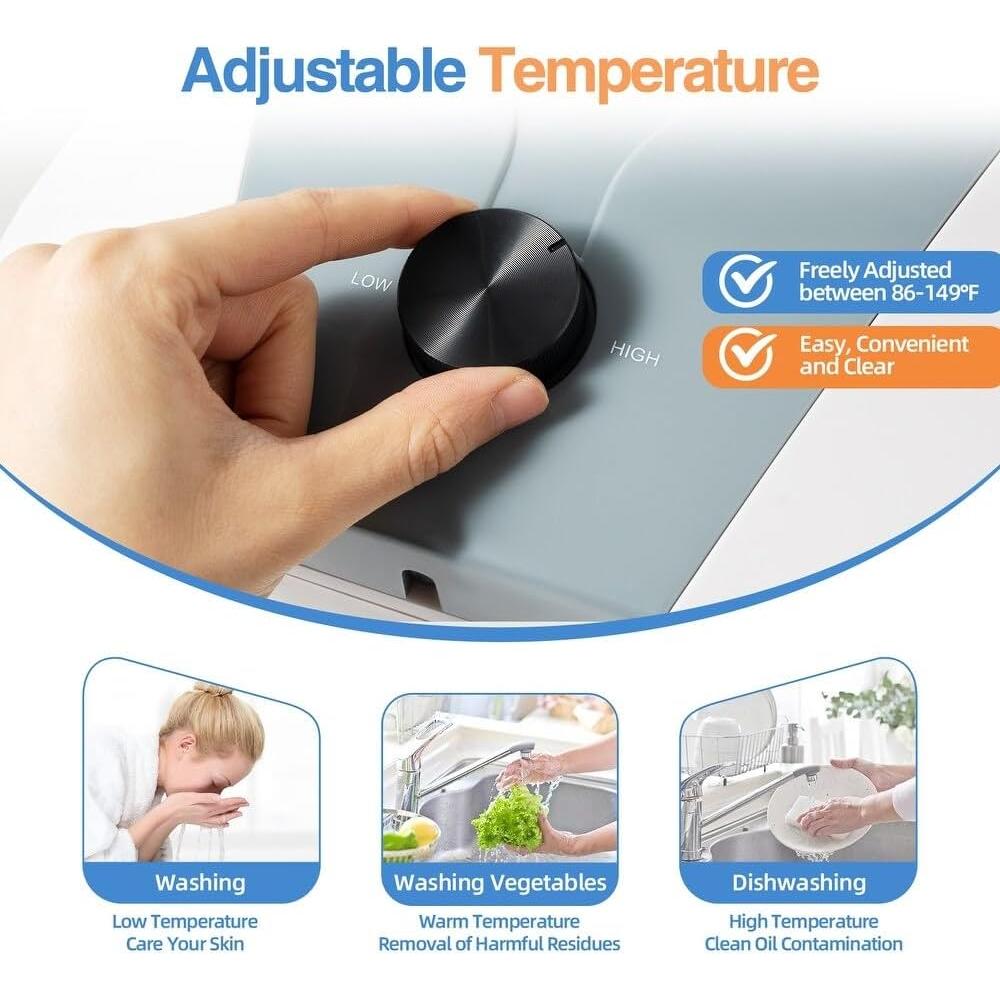 Calentador de Agua Instantáneo GEESEN 10L 1500W Pared Gris