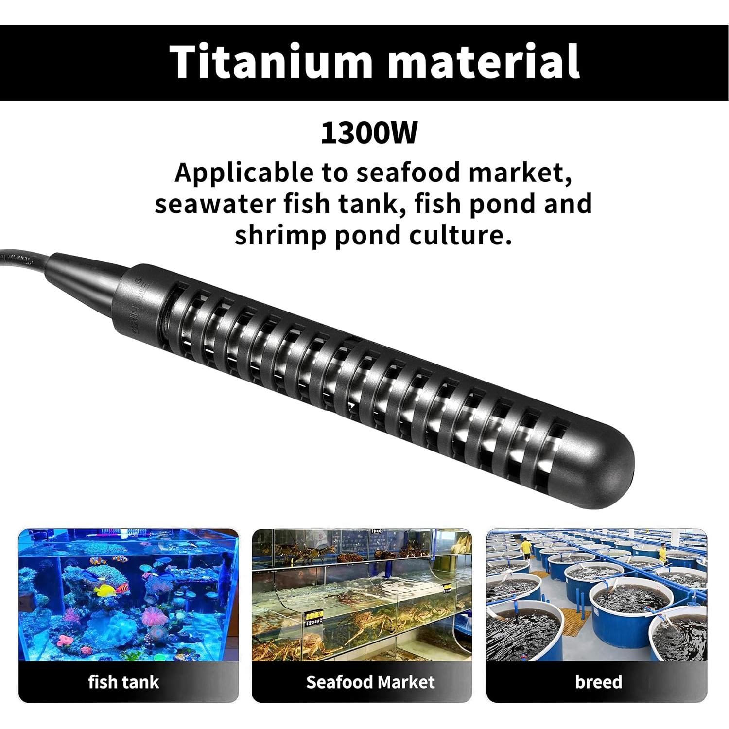 Calentador de Agua Eléctrico Inmerso Titanio 1300W 27.94cm