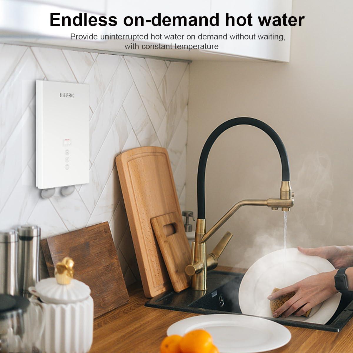 Calentador de Agua Instantáneo Eléctrico BISELONG 3.5kW 120V