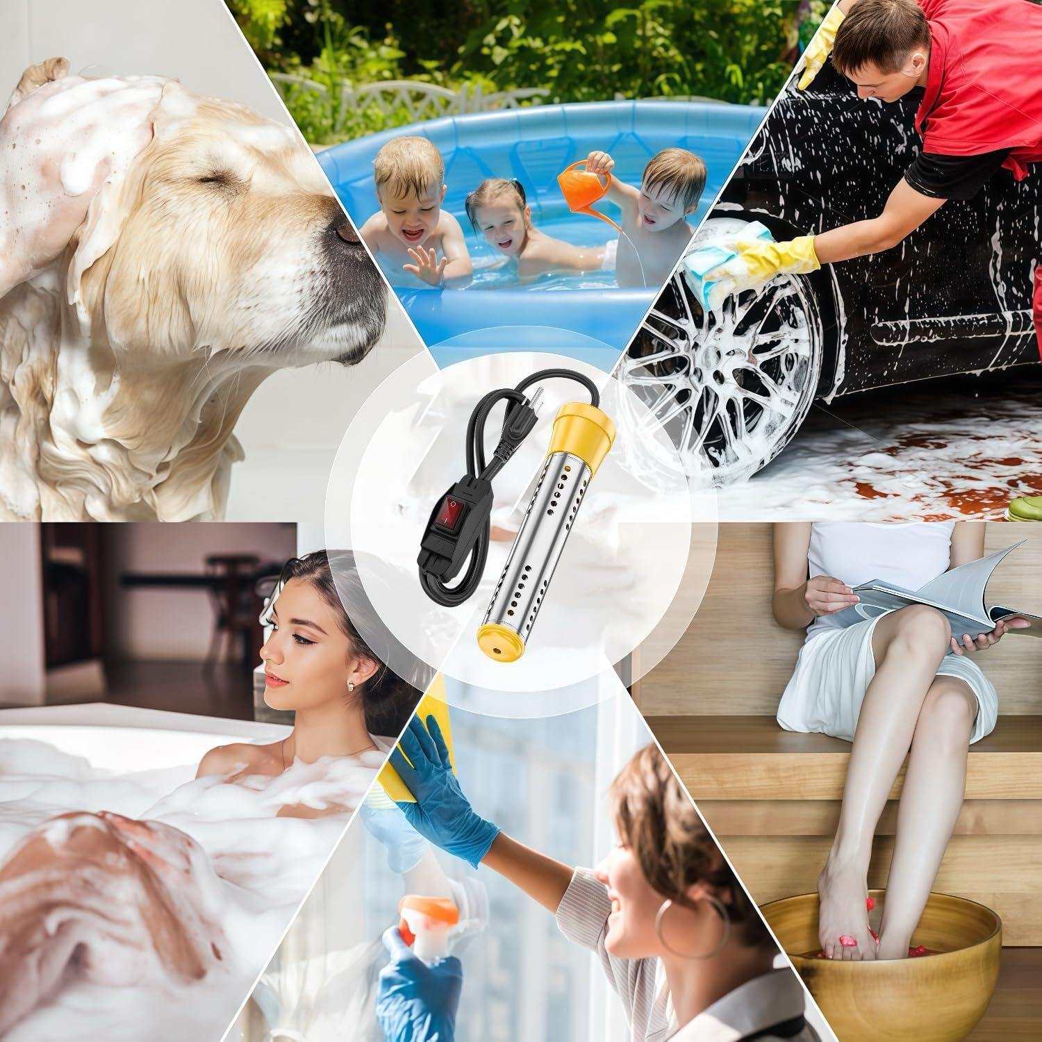 Calentador de Agua de Inmersión KIRFOLUC 2000W para Piscinas