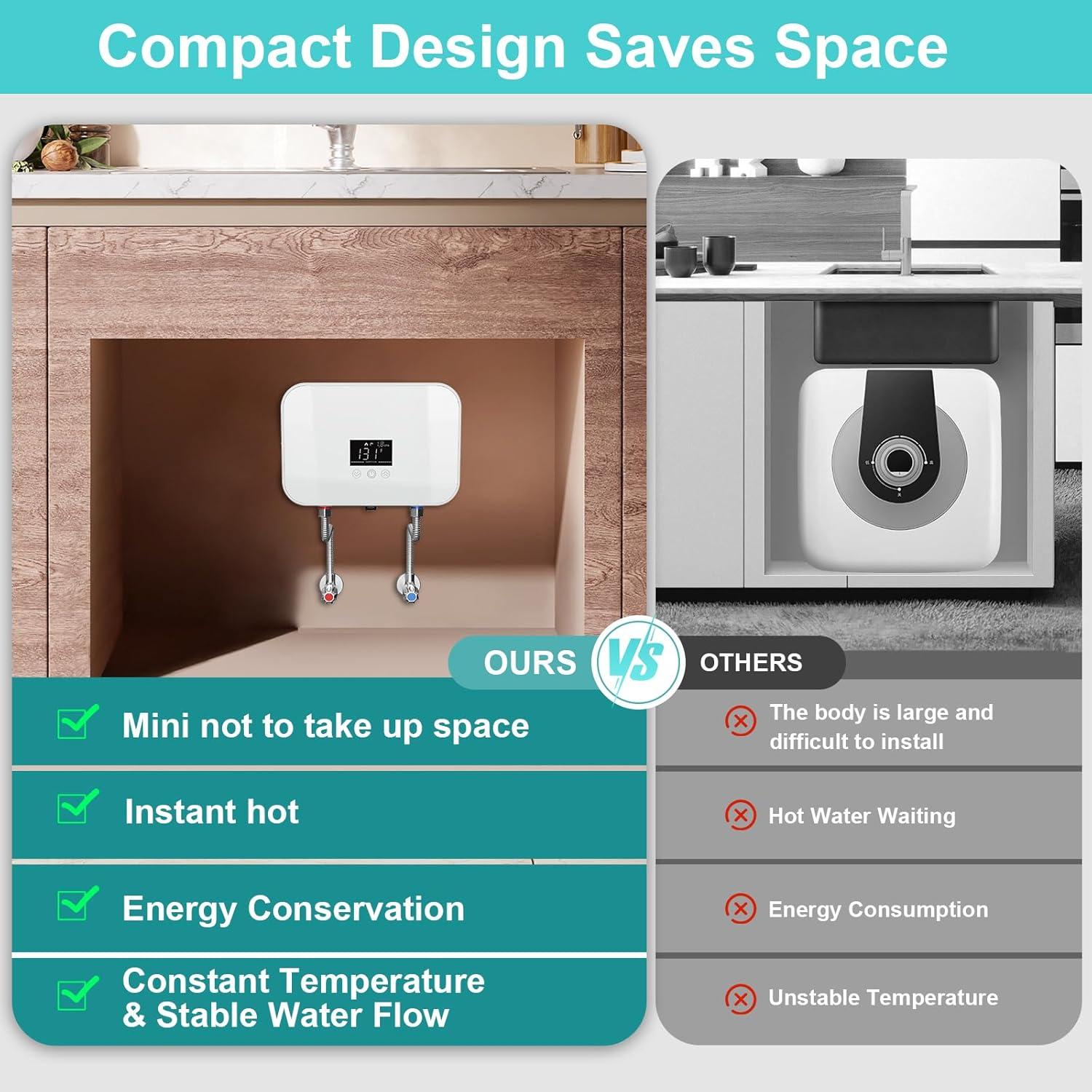 Calentador de Agua Sin Tanque Kweetle 6000W 120V Digital