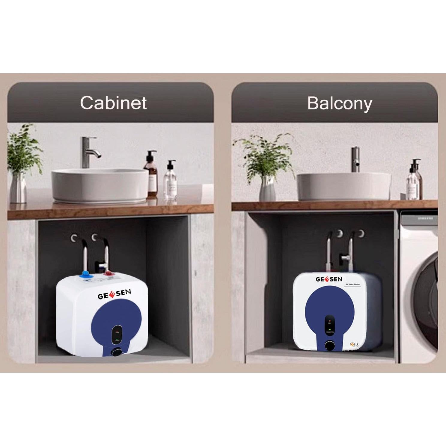 Calentador de Agua Mini GEESEN 2.5 Galones 1500W Blanco