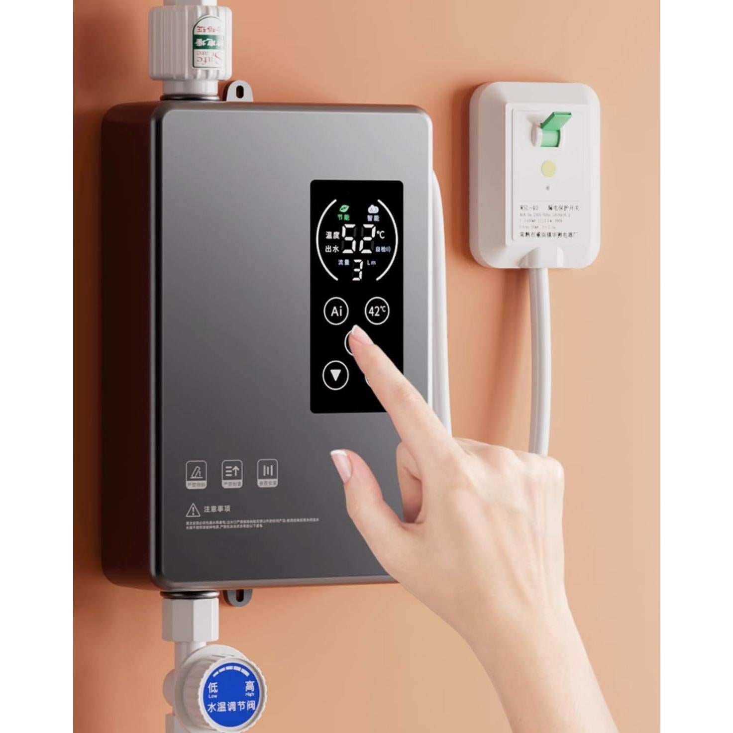 Calentador de Agua Instantáneo Eléctrico ALisasin 3500W Montado en Pared