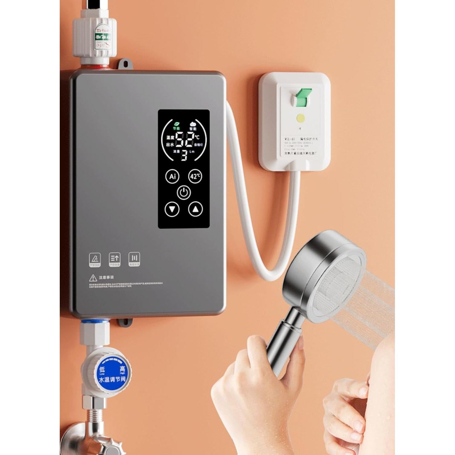 Calentador de Agua Instantáneo Eléctrico ALisasin 3500W Montado en Pared