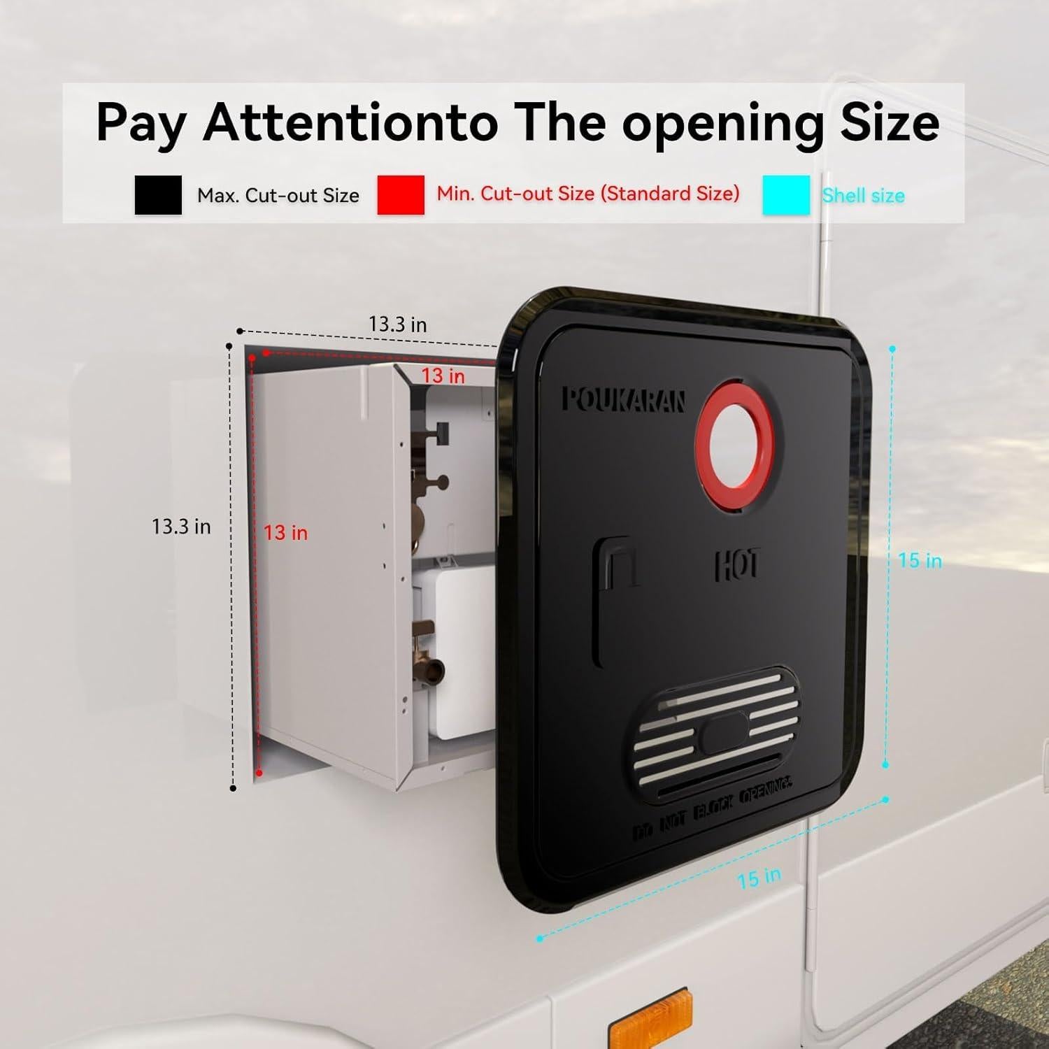 Calentador de Agua Sin Tanque Poukaran 65,000 BTU para RV