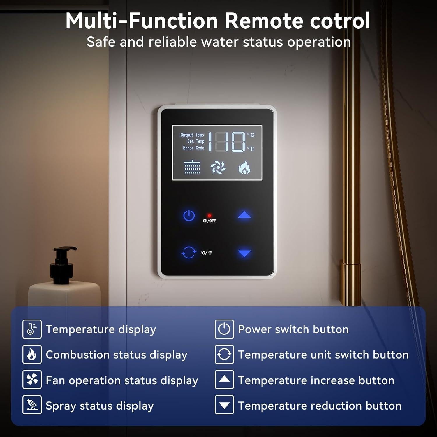 Calentador de Agua Sin Tanque Poukaran 65,000 BTU para RV