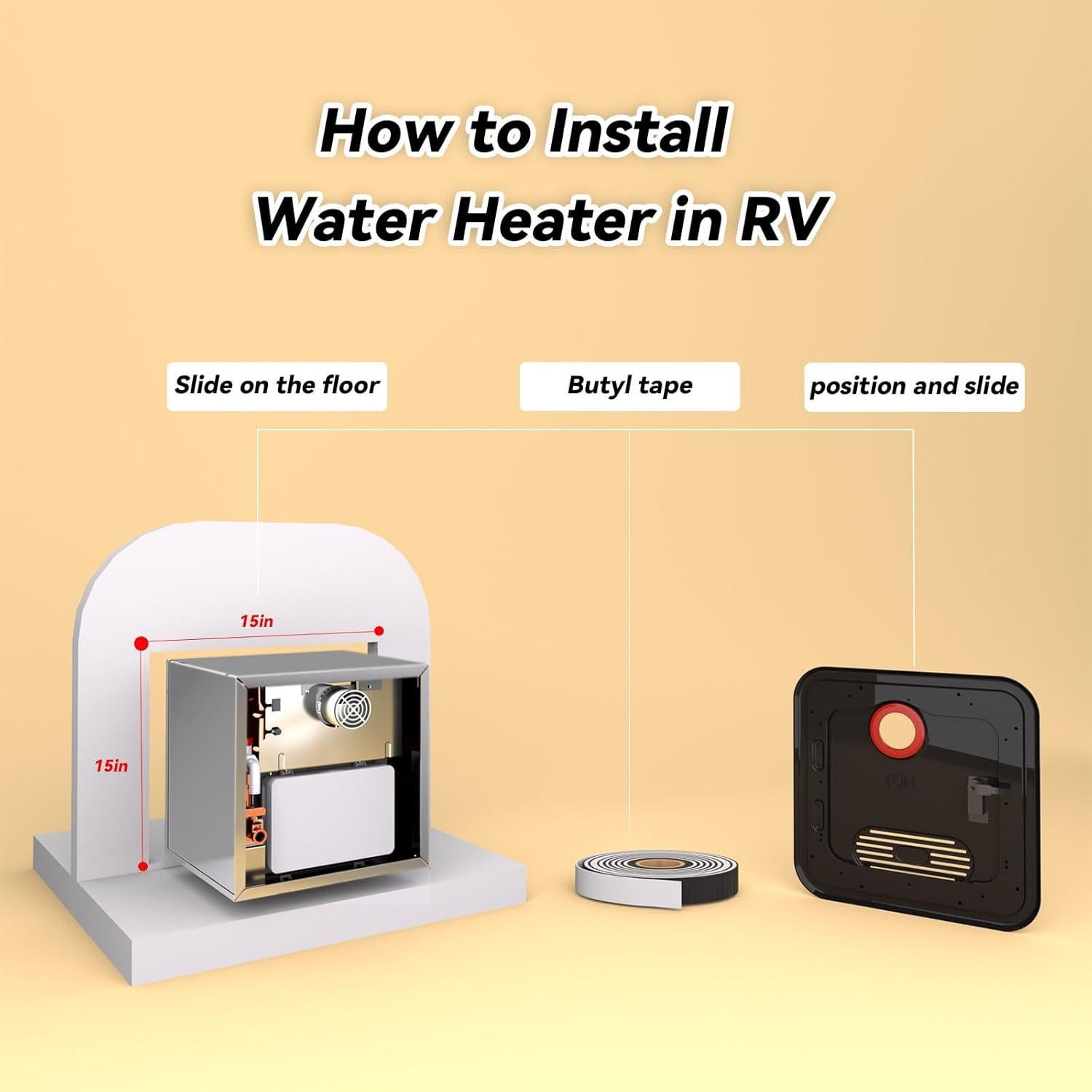 Calentador de Agua Sin Tanque Poukaran 65,000 BTU para RV