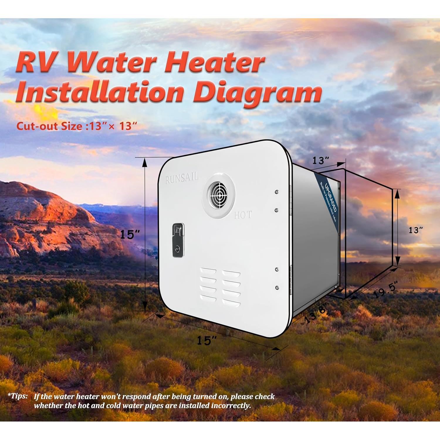 Calentador de Agua Sin Tanque RUNSAIL 65,000 BTU para RV