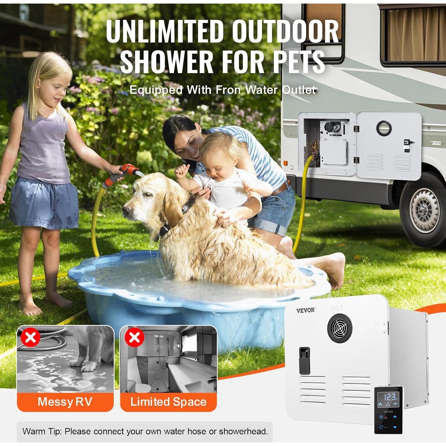 Calentador de Agua Sin Tanque VEVOR 42000 BTU para RV