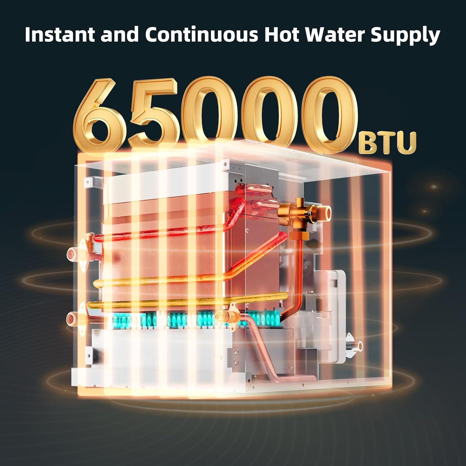 Calentador de Agua Sin Tanque Xenjum 65,000 BTU para RV