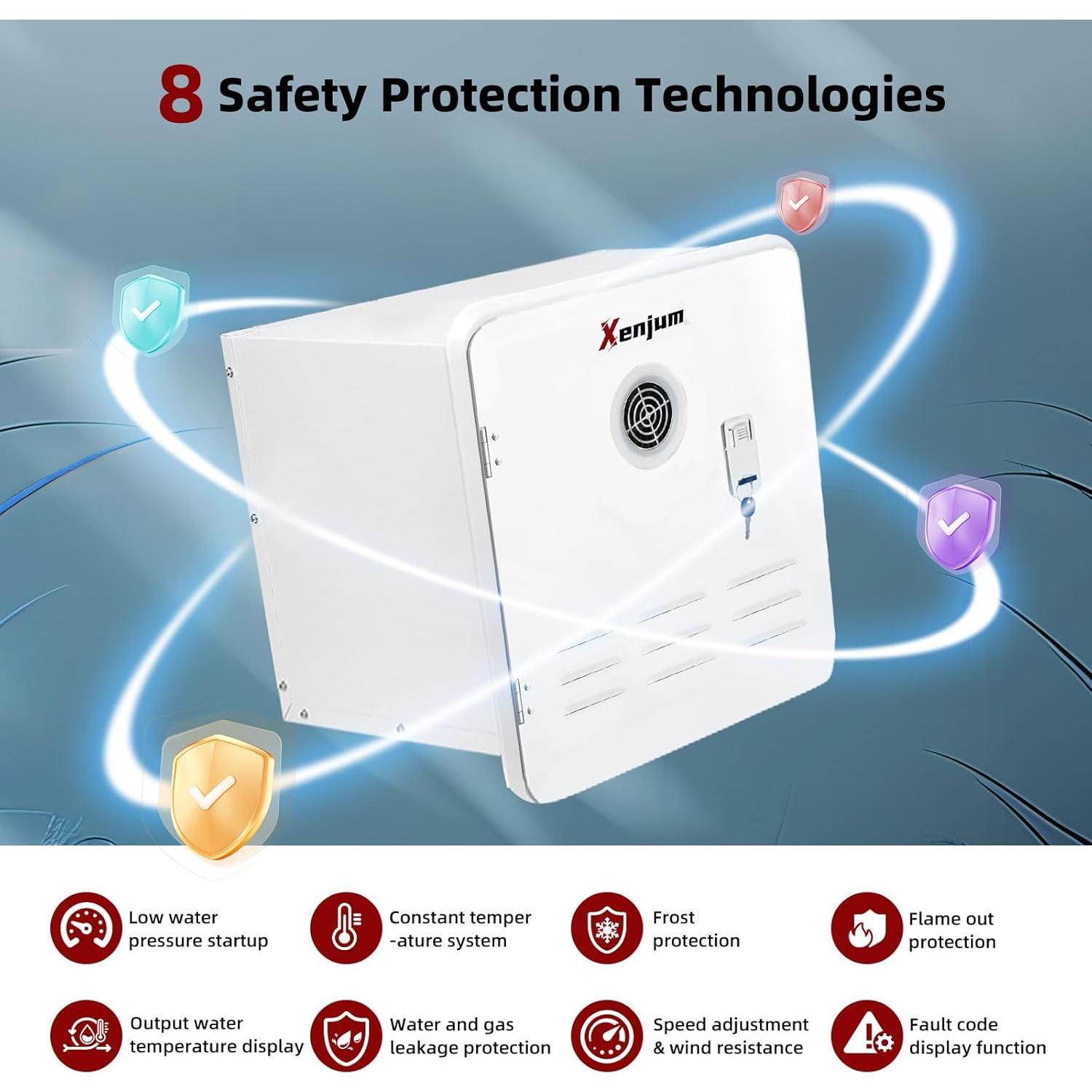 Calentador de Agua Sin Tanque Xenjum 65,000 BTU para RV