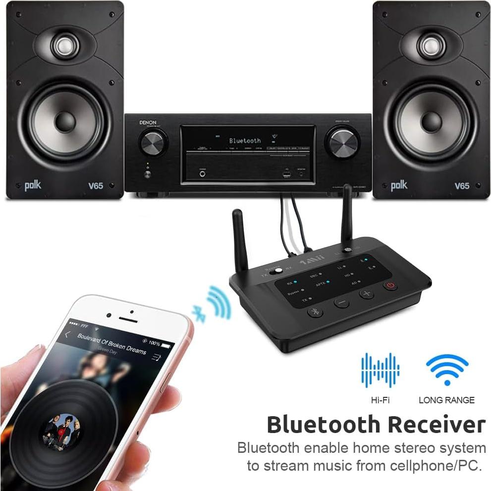 Transmisor Receptor Bluetooth 1Mii B03 - Audio HD, aptX, 50m