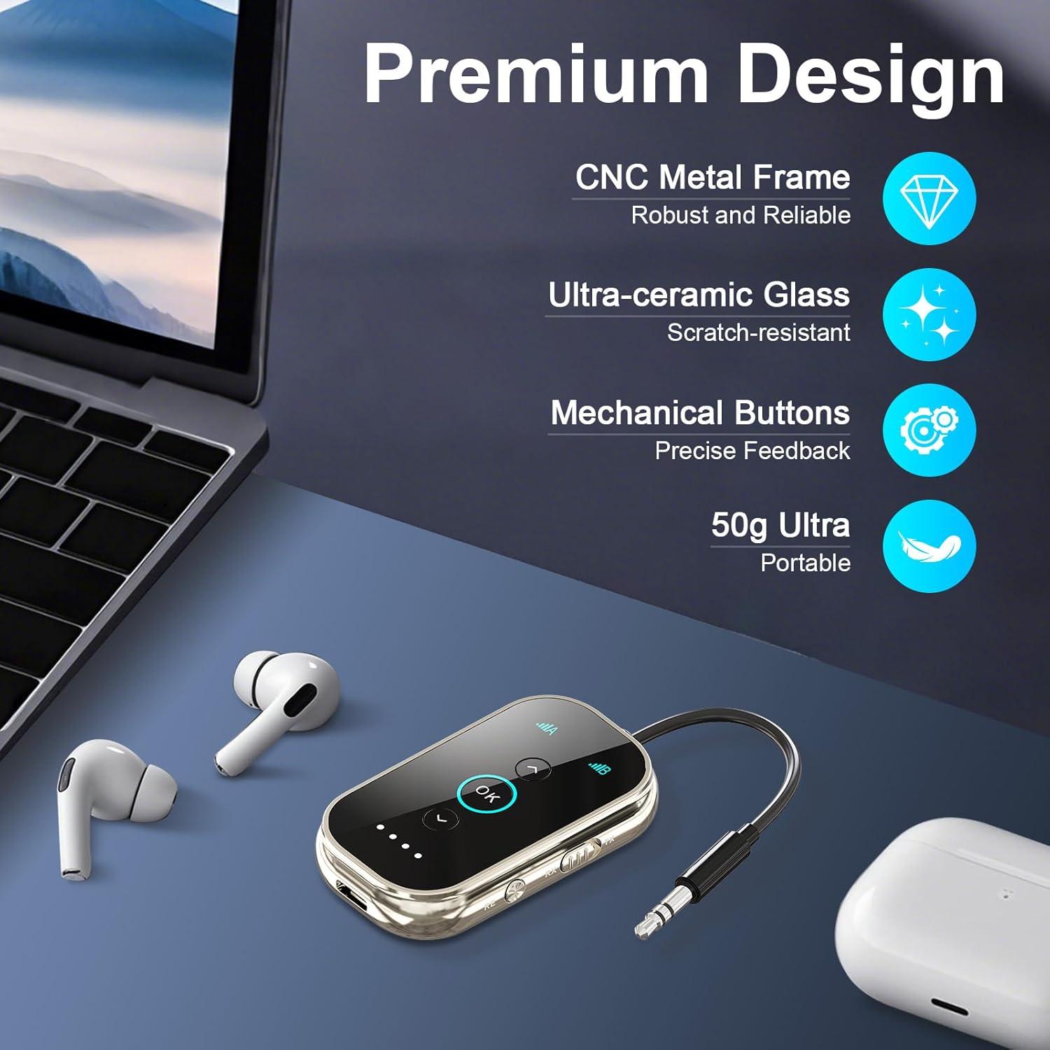 Transmisor Receptor Bluetooth 5.4 Xmagpot T3 - Audio HD, Doble Conexión