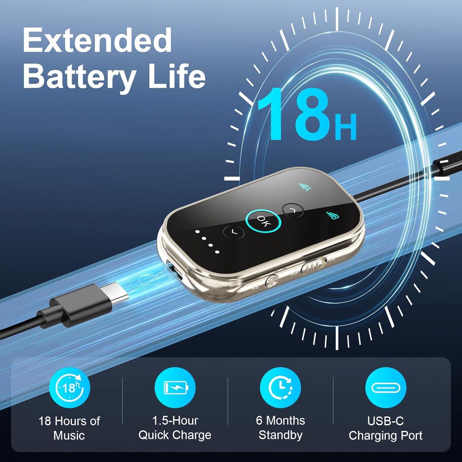 Transmisor Receptor Bluetooth 5.4 Xmagpot T3 - Audio HD, Doble Conexión