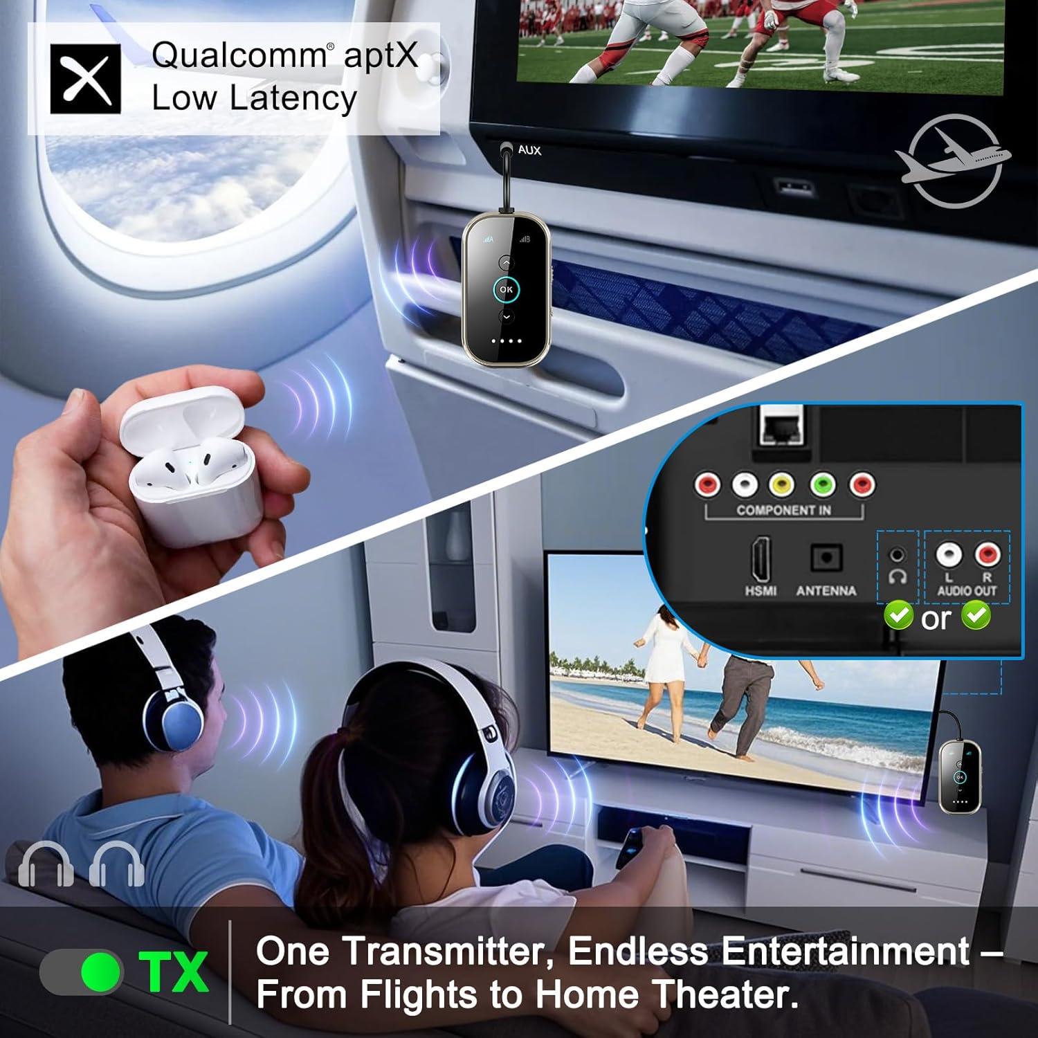 Transmisor Receptor Bluetooth 5.4 Xmagpot T3 - Audio HD, Doble Conexión