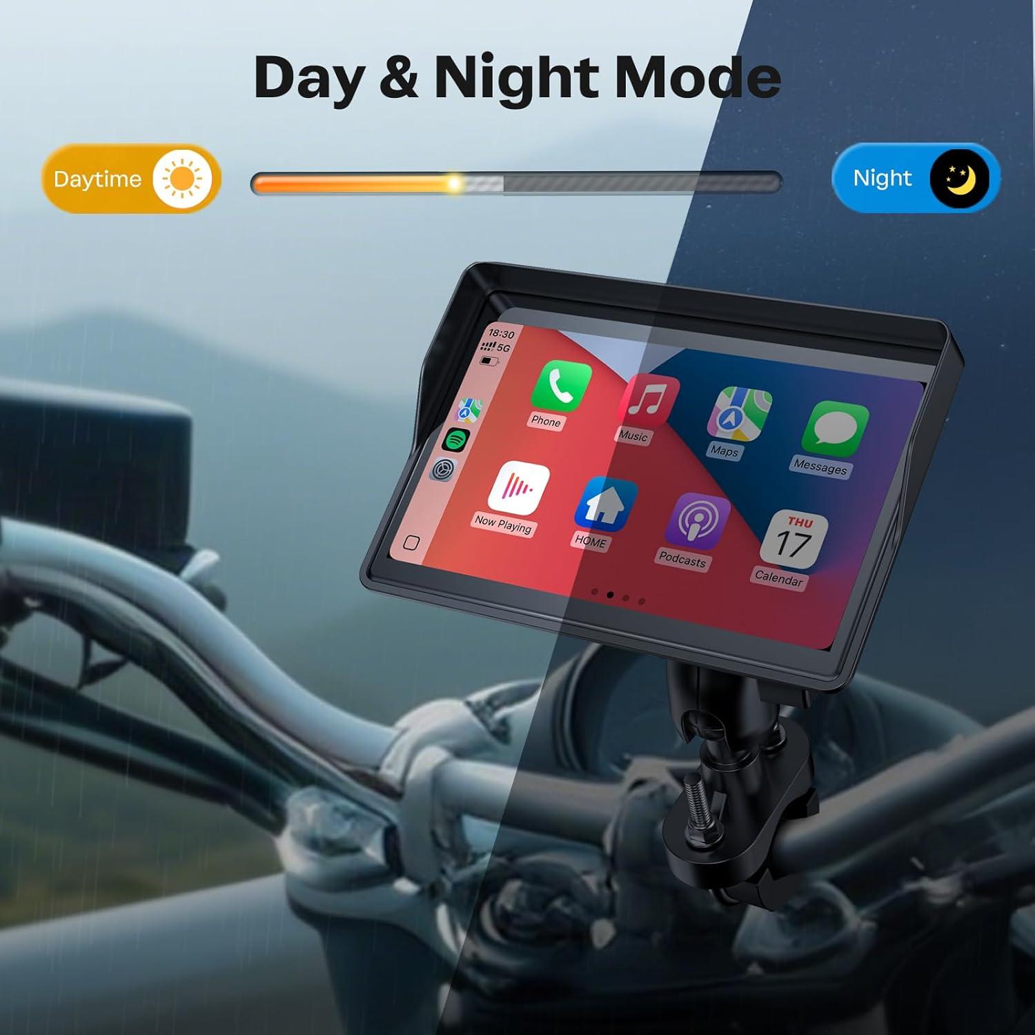GPS para Motocicleta WonVon 5" con CarPlay y Android Auto