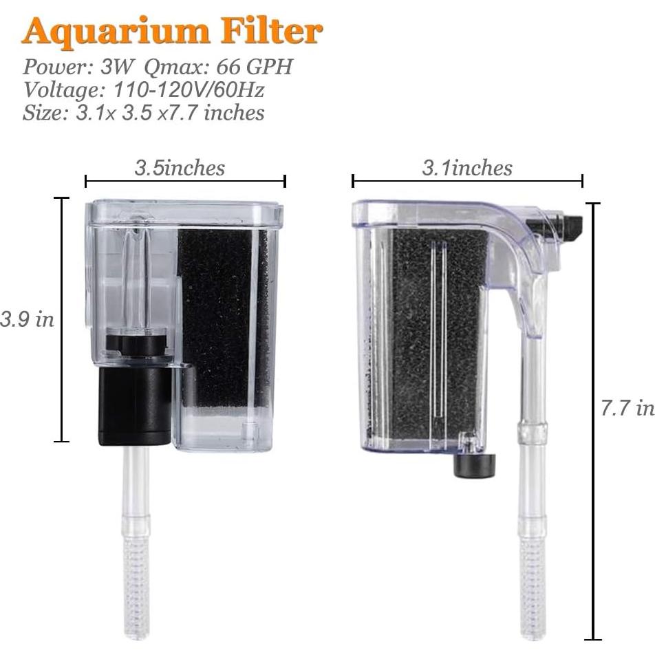 Filtro de Acuario PULACO Ultra Silencioso 66 GPH 3W 1-5 Galones