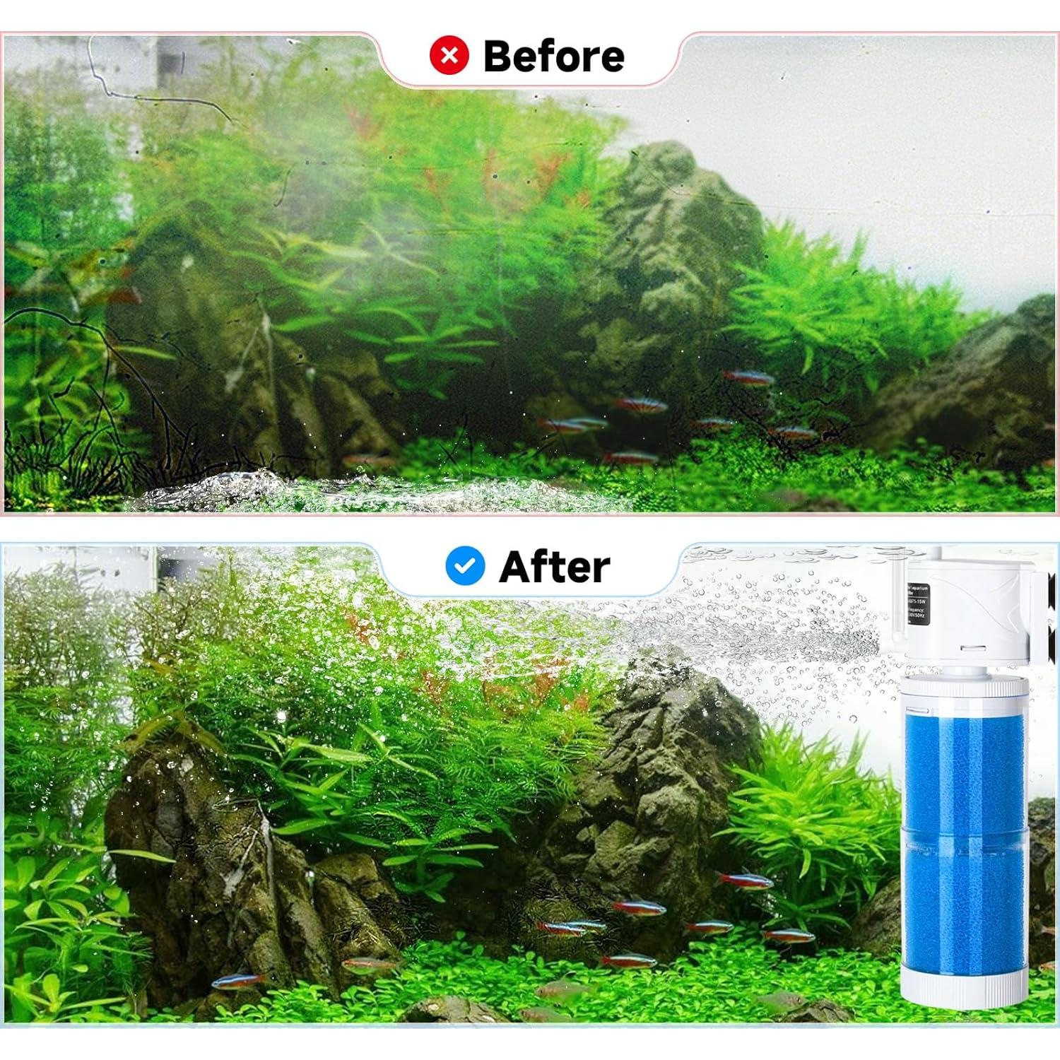 Filtro de Acuario AQQA Whisper 15W para 190-380 Litros