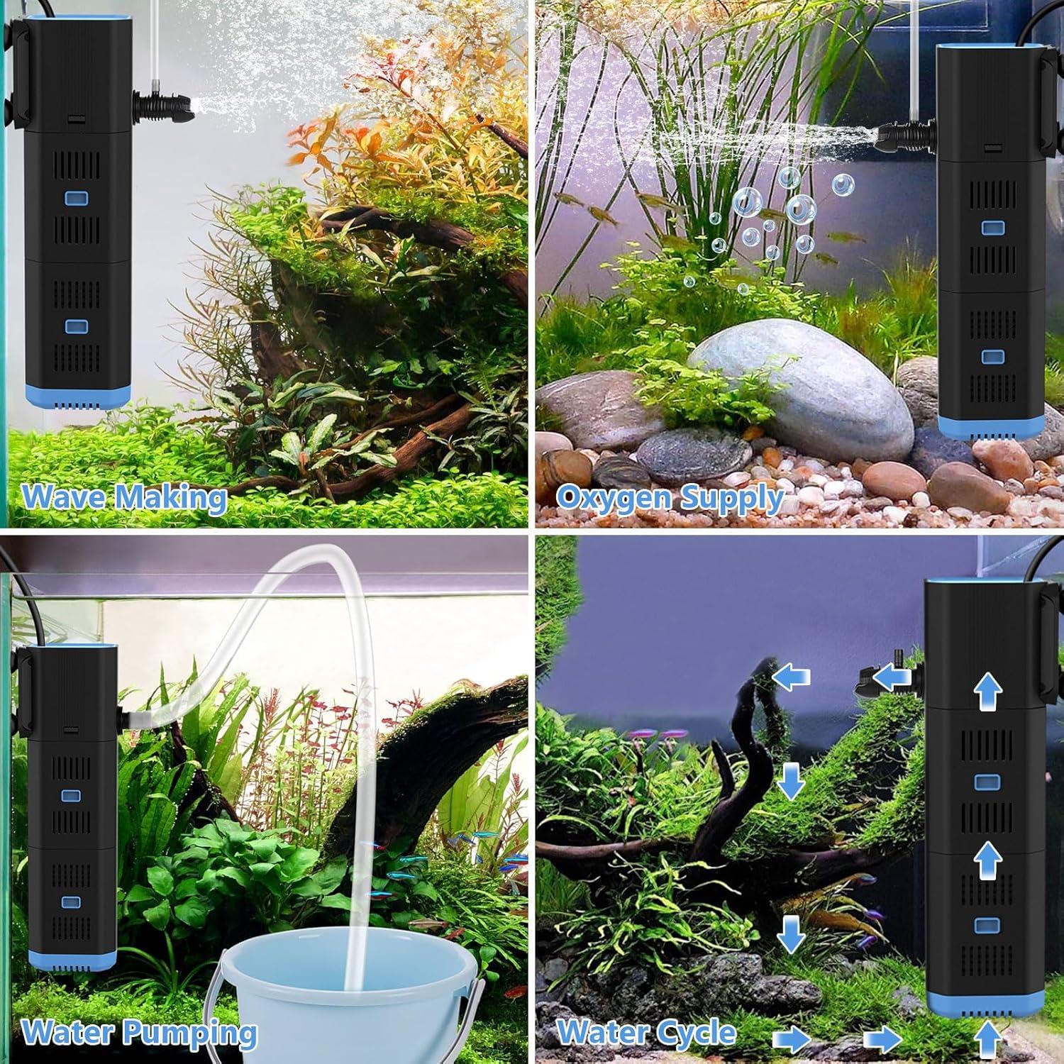 Filtro de Acuario Interno Fishkepper 6W 132GPH para 10-50 Galones