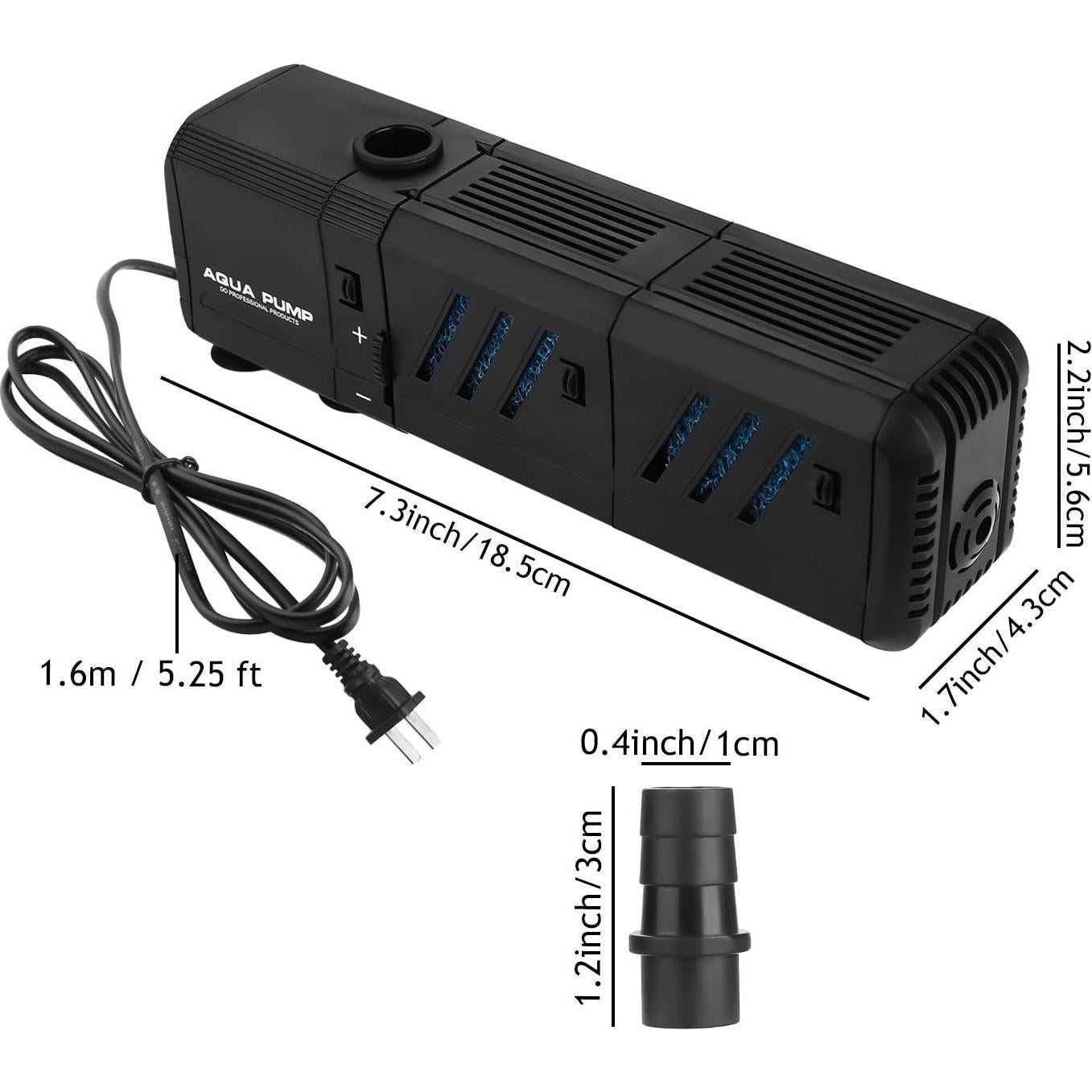 Filtro Interno Acuario NO.17 8W Ajustable 200 GPH 10-50 Galones