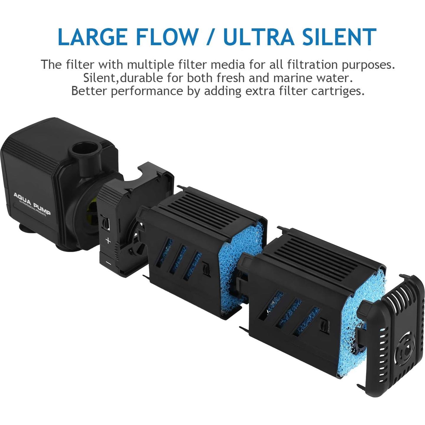 Filtro Interno Acuario NO.17 8W Ajustable 200 GPH 10-50 Galones