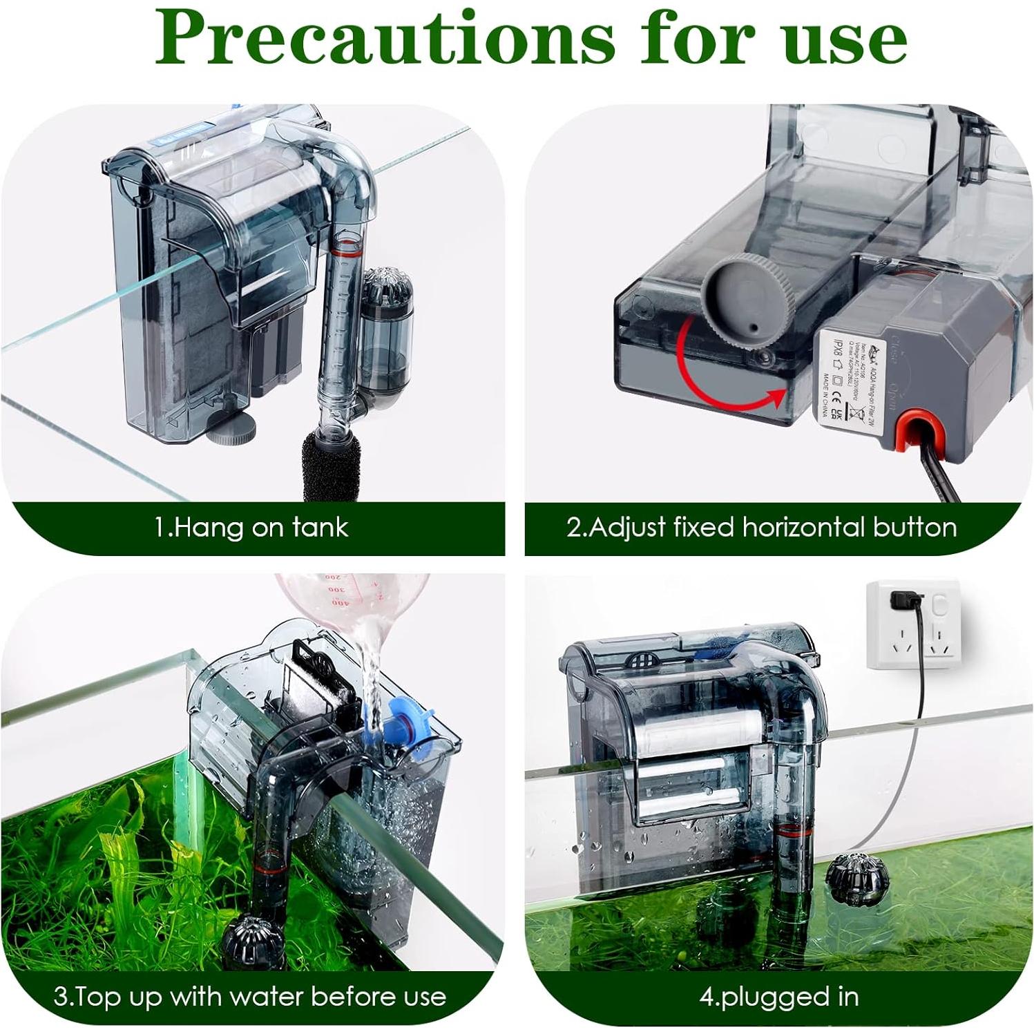 Filtro de Poder AQQA AQ106 para Acuarios 5-10 Galones