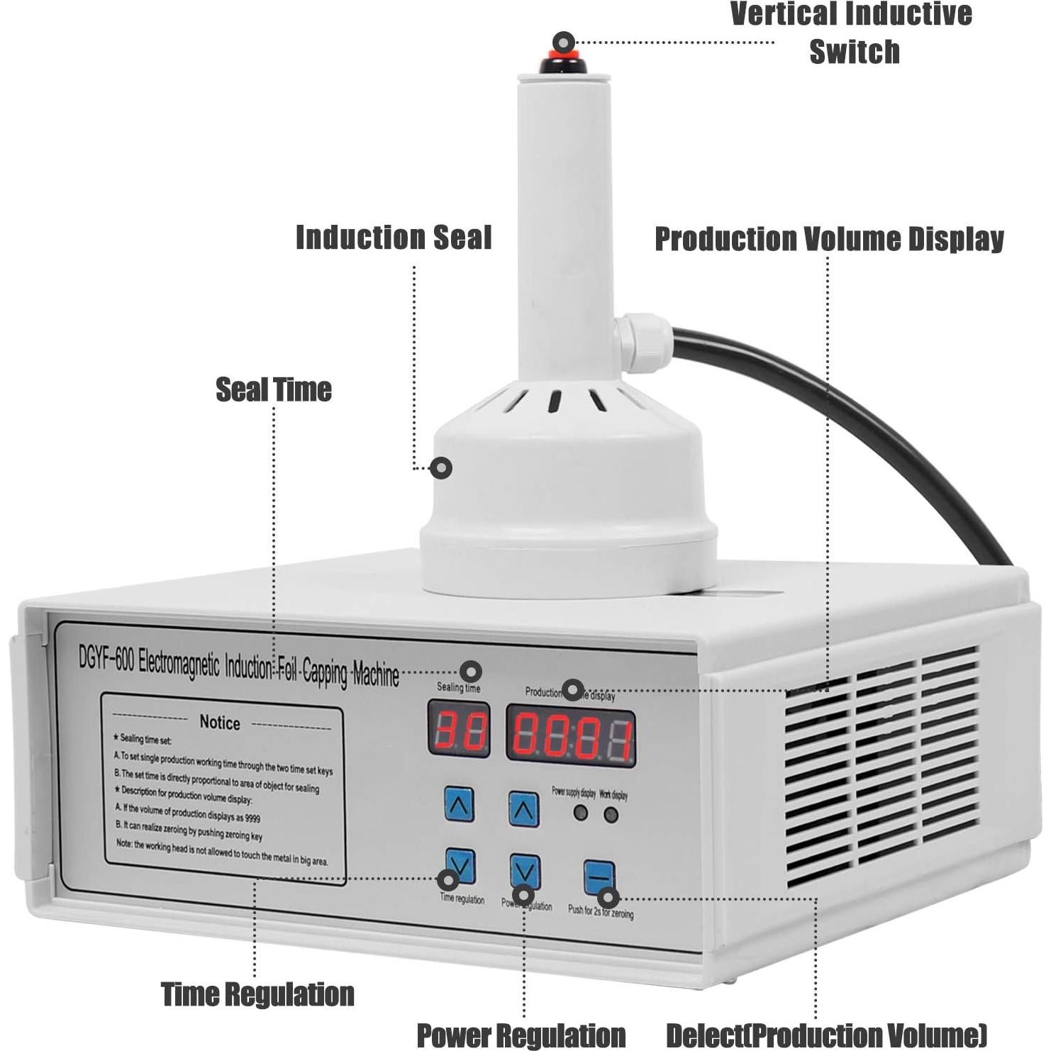 Sellador de Inducción Portátil AnEssOil 20-130mm 110V