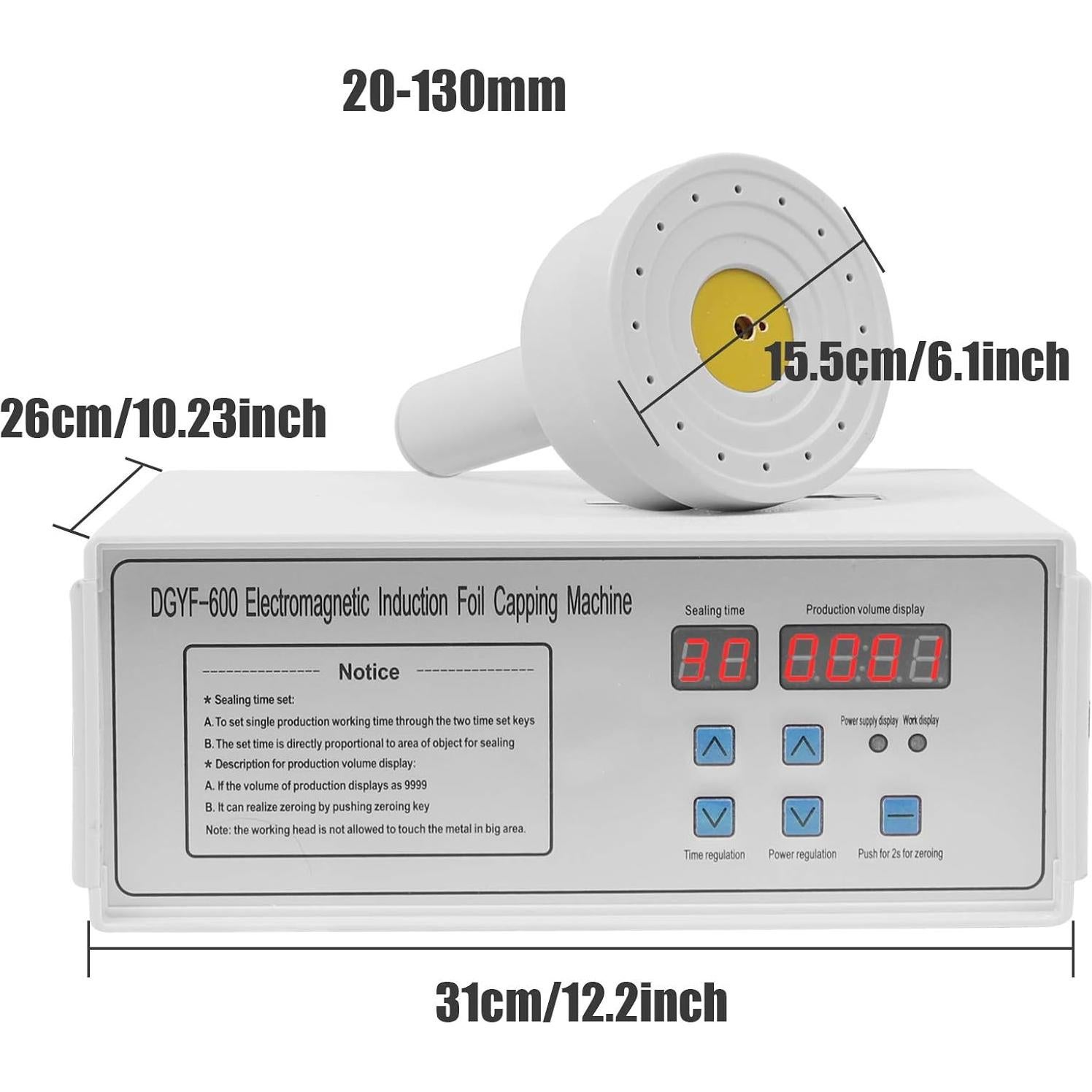 Sellador de Inducción Portátil AnEssOil 20-130mm 110V