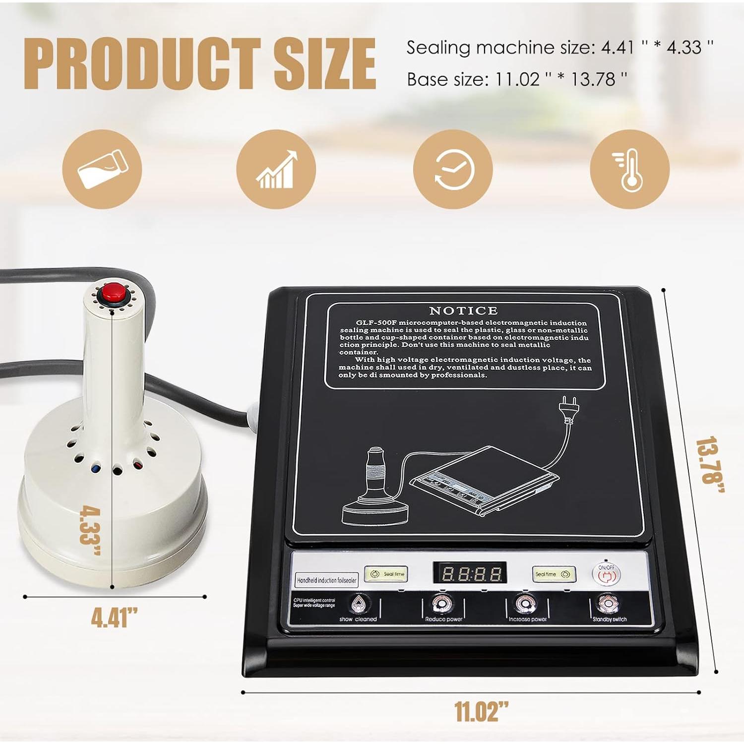 Sellador de Inducción NEWTRY 20-100mm 1200W Automático