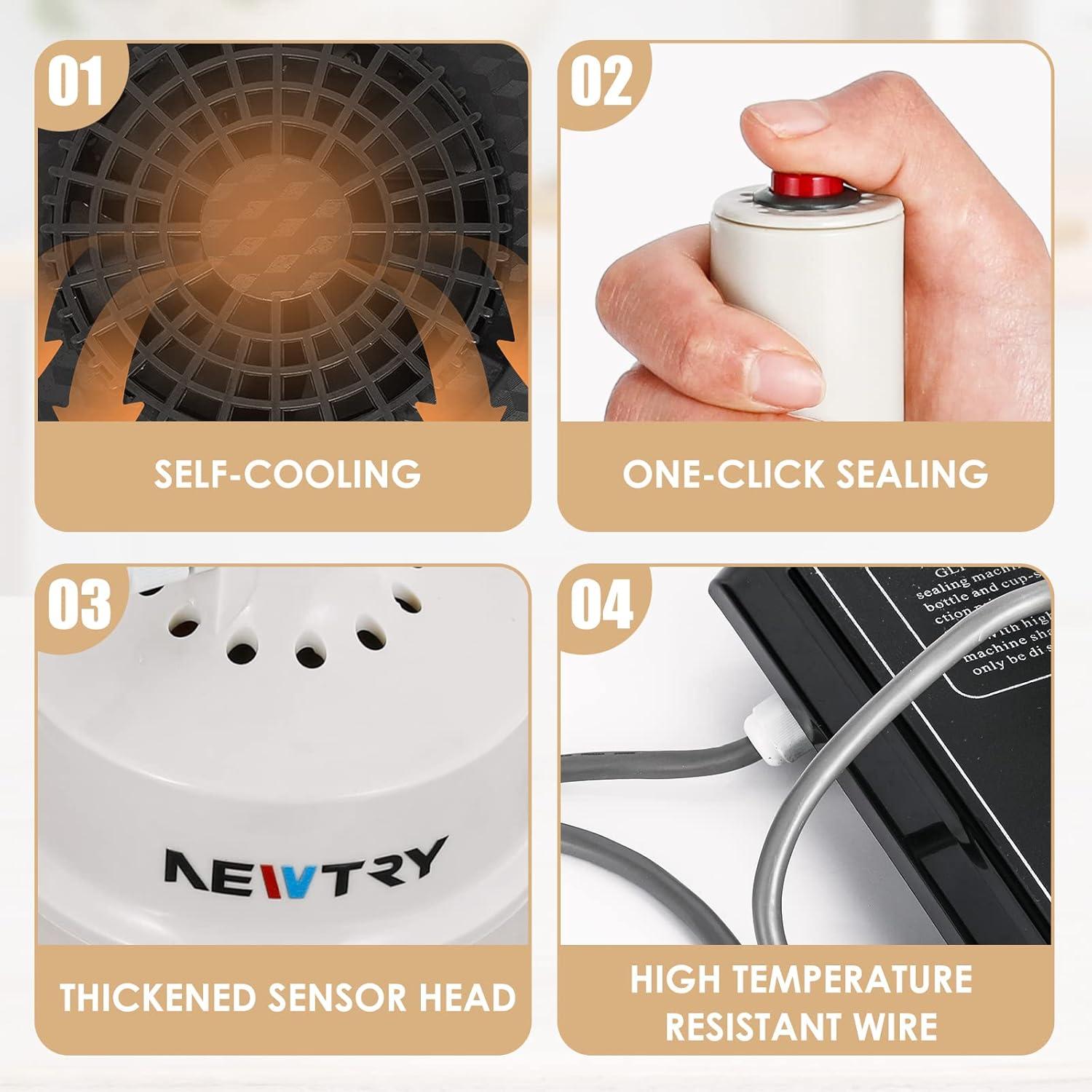 Sellador de Inducción NEWTRY 20-100mm 1200W Automático