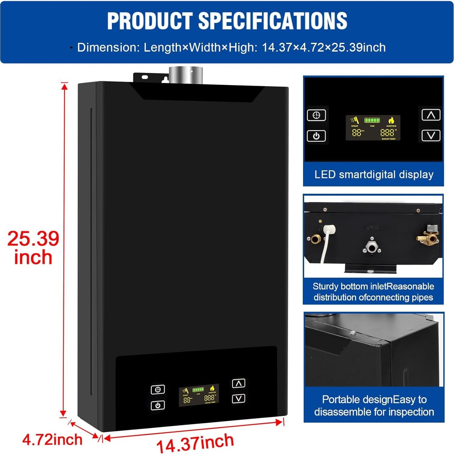 Calentador de Agua Sin Tanque FORIMO 18L Gas Natural Digital