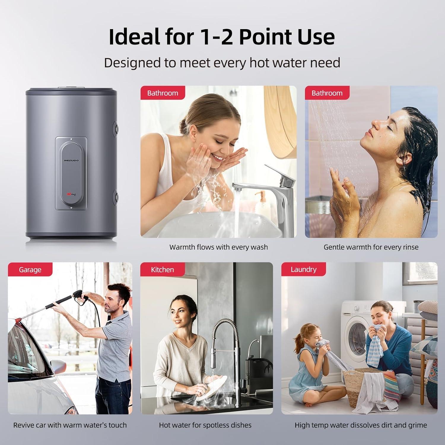 Calentador de Agua Eléctrico MIZUDO 10 Galones 1500W 120V